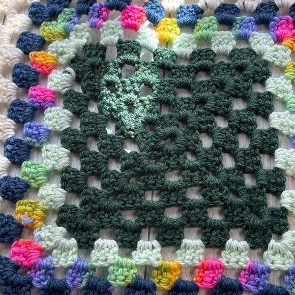Handmade Granny Square Baby Tummy Time Blanket - Picture 8 of 11